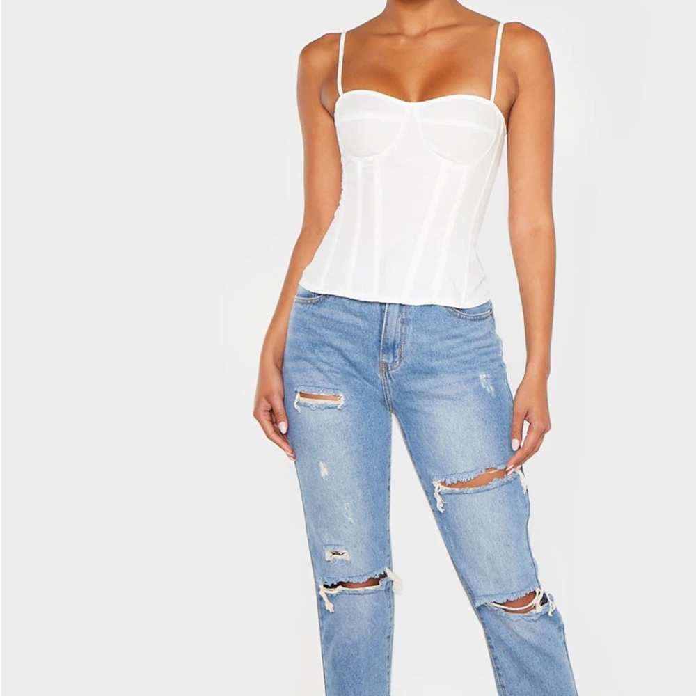 NWT Pretty little thing white corset top